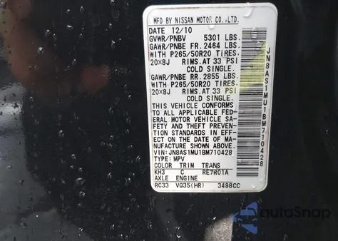 2011 Infiniti Fx35 from USA, damaged, VIN JN8AS1MU1BM710428